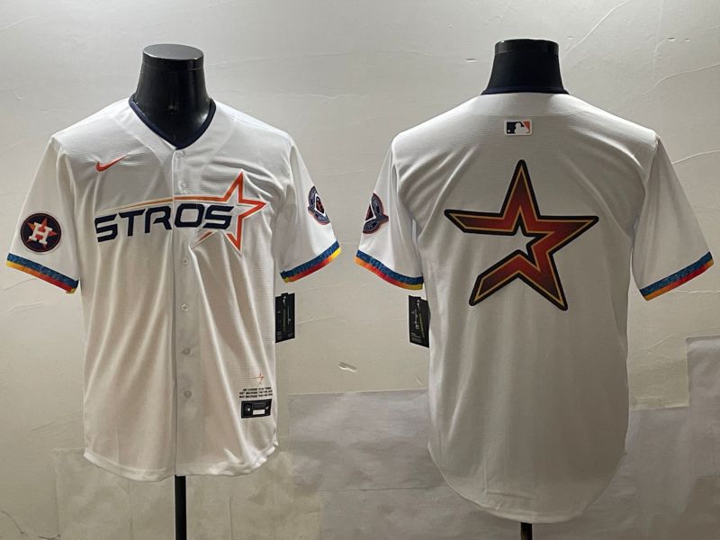 Men Houston Astros Blank White Fourth generation Joint Name 2025 Nike MLB Jersey style 10